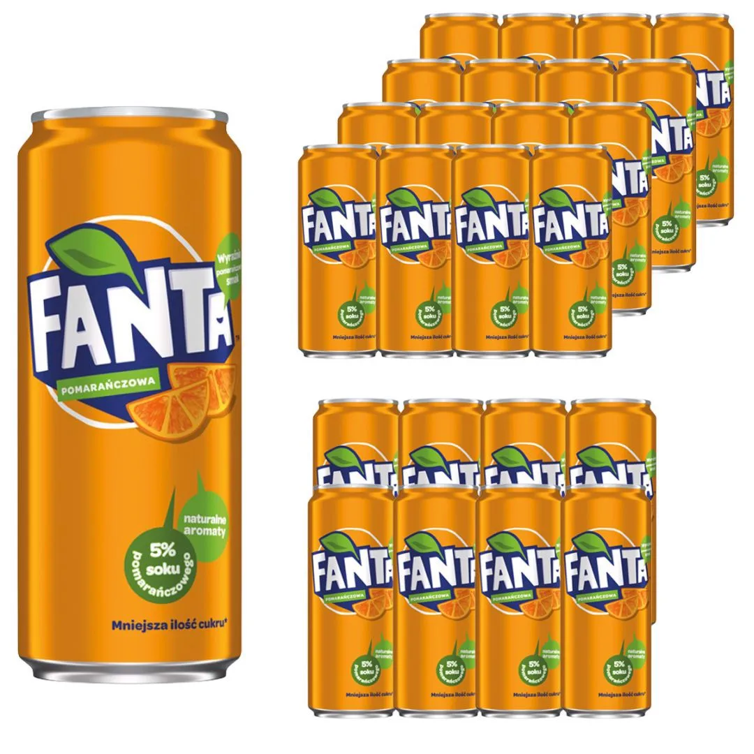 Fanta Pomarańczowa Napój gazowany 330 ml x 24 sztuk