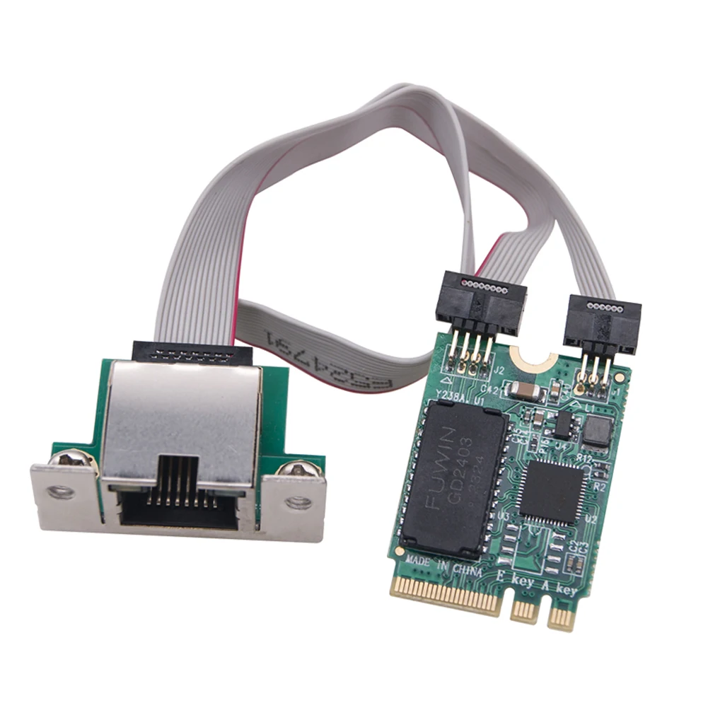 Adaptador de rede M2 RJ45 RTL8125BG Chip M.2 Gigabit Ethernet Placa de rede 2.5G/1000/100Mbps PCIE Bus Placa de rede