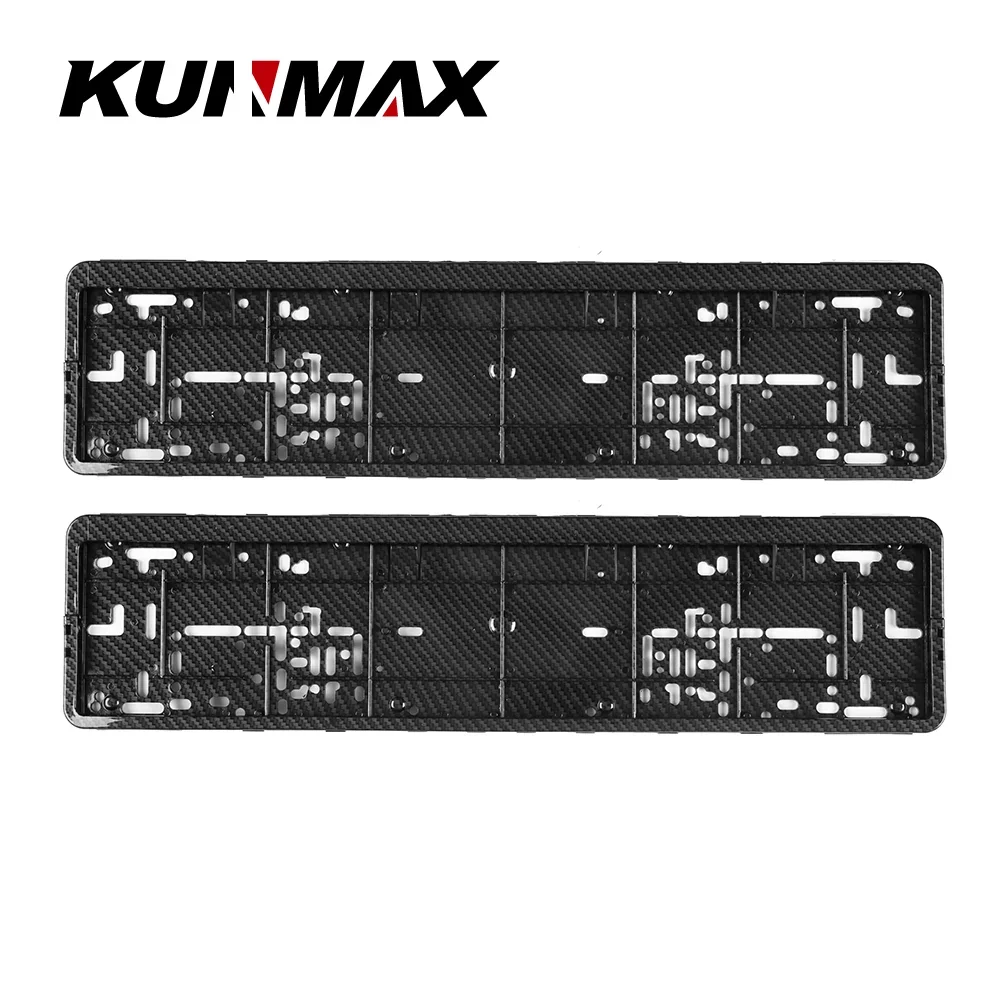 Marco para matrícula europea, accesorio para automóvil, soporte impermeable con montaje para matrícula, color negro, estilo carbono, 2 uds.