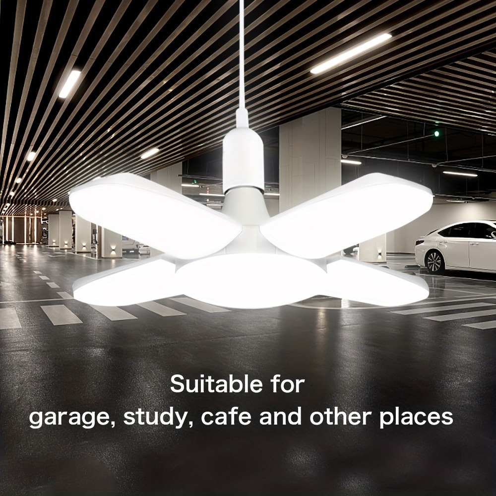 Lampadina LED pieghevole da 28 W con ventola E27 AC220V/110 V 40 Deformazione della lampadina per plafoniere domestiche Magazzino e garage Lampadina bianca 6500K
