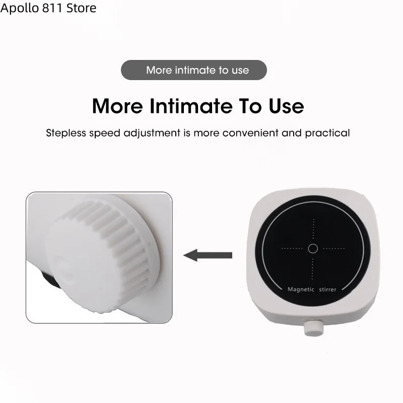 Agitatore magnetico da cucina Miscelazione di liquidi Mini agitatore da laboratorio Bastone di miscelazione portatile Scheda di miscelazione 1L 4000 giri/min per laboratori