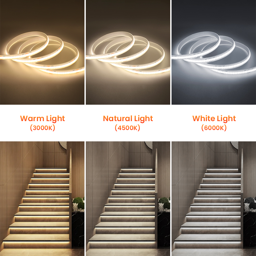Tira cob à prova d'água ip68, 12v, 24v, 320leds/m, ra90, 3000k, 4000k, 6000k, decoração de jardim doméstico, fita flexível, luz led, 1m, 10m, 20m