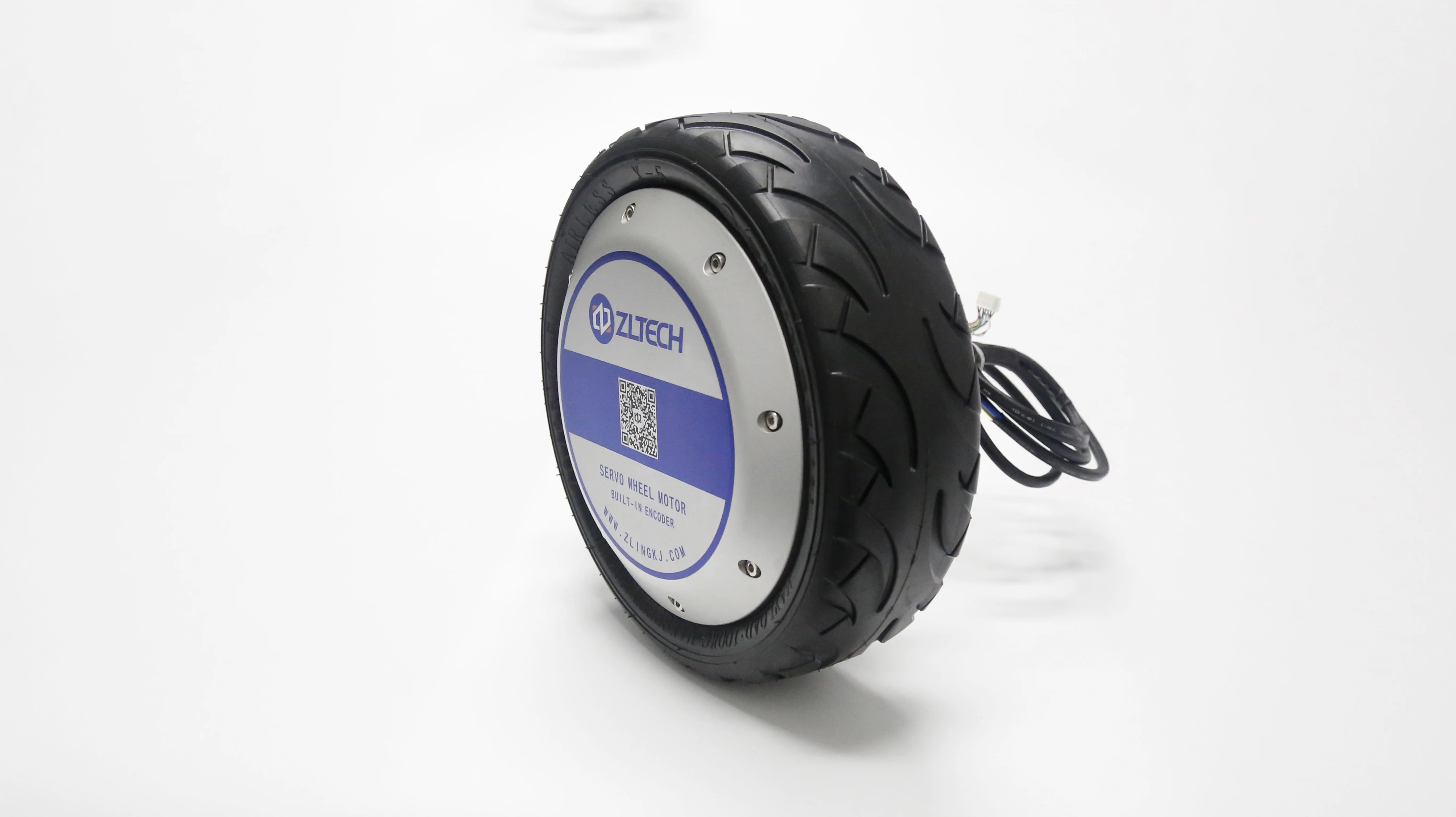 ZLTECH CE ROHS2.0 9.5inch 48V 800W 300kg Load BLDC Rubber Tire IP54 Wheel Hub Servo Motor With Encoder For Handling Robot