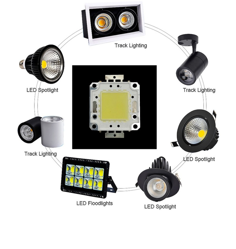 AvvRxx LED Bead 10W 20W 30W 50W 100W Cob integrado de alta potencia 24*40MIL 6500K 3500K para reflectores Highbay luces de calle