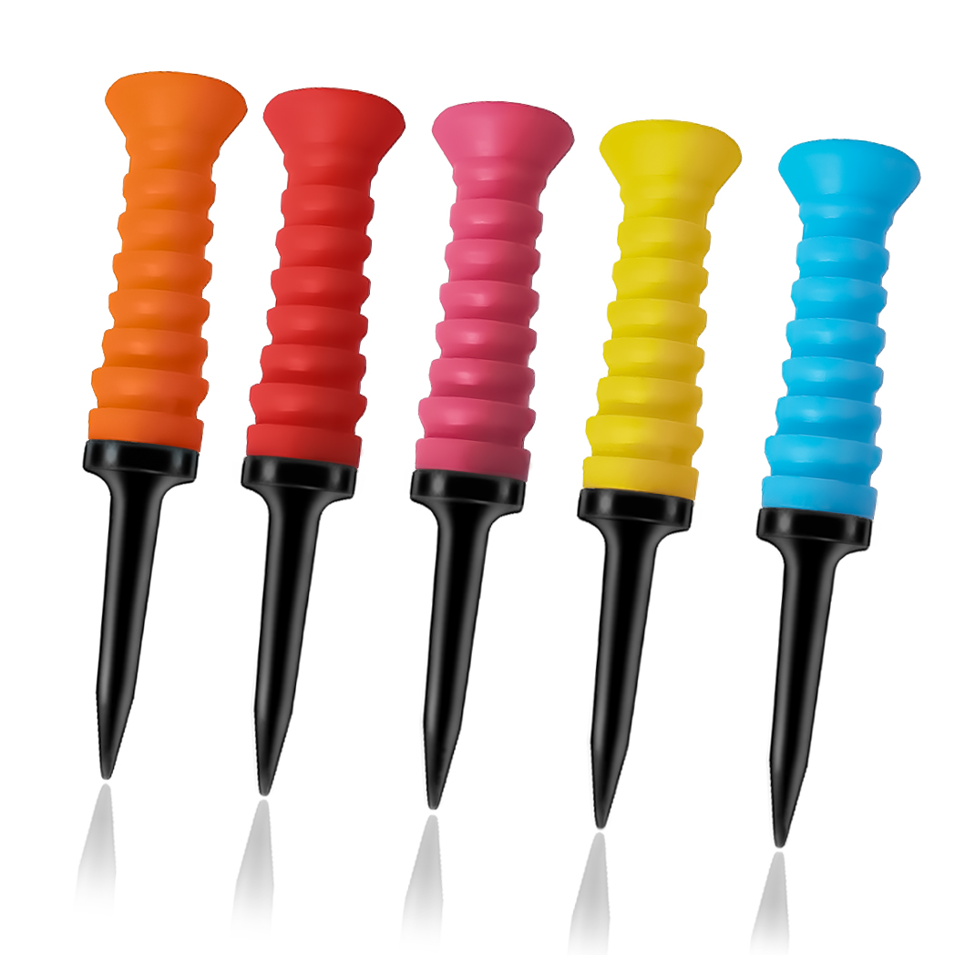 Caiton-Tees de golf en caoutchouc flexibles à 360 °, 3,2 pouces, 81mm, durables, à faible friction, vibrants, multicolores, idéaux pour les golfeurs, 5 pièces