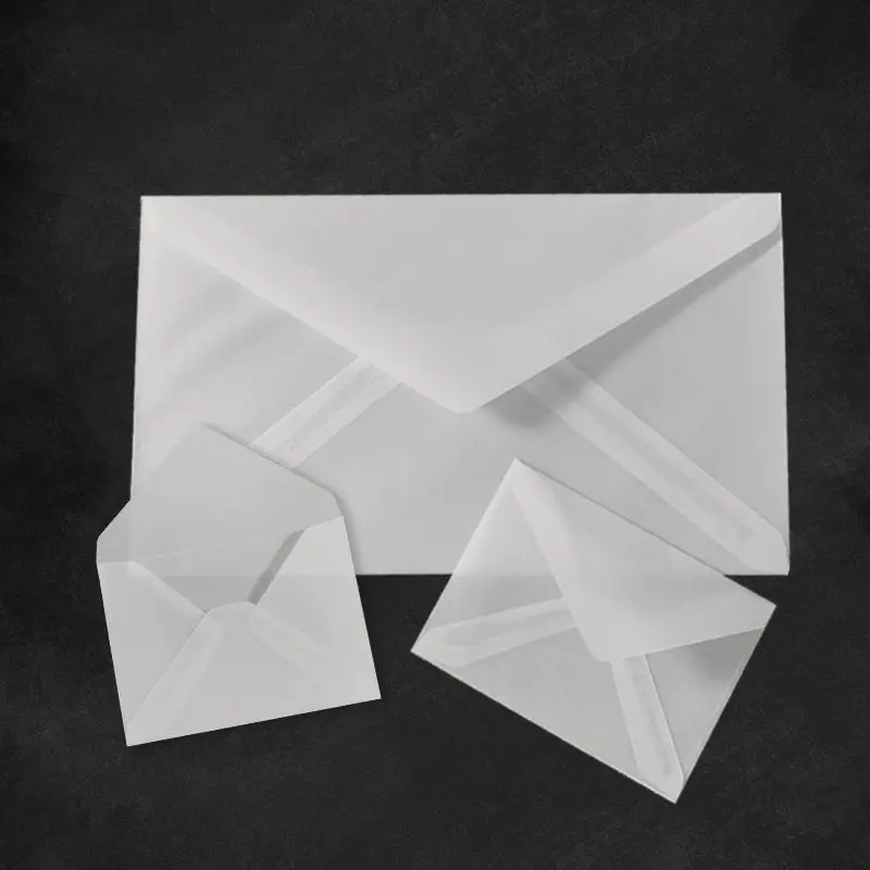 50 envelopes translúcidos para convite de casamento estilo europeu envelope de papel de ácido sulfúrico saco de armazenamento de negócios envelope