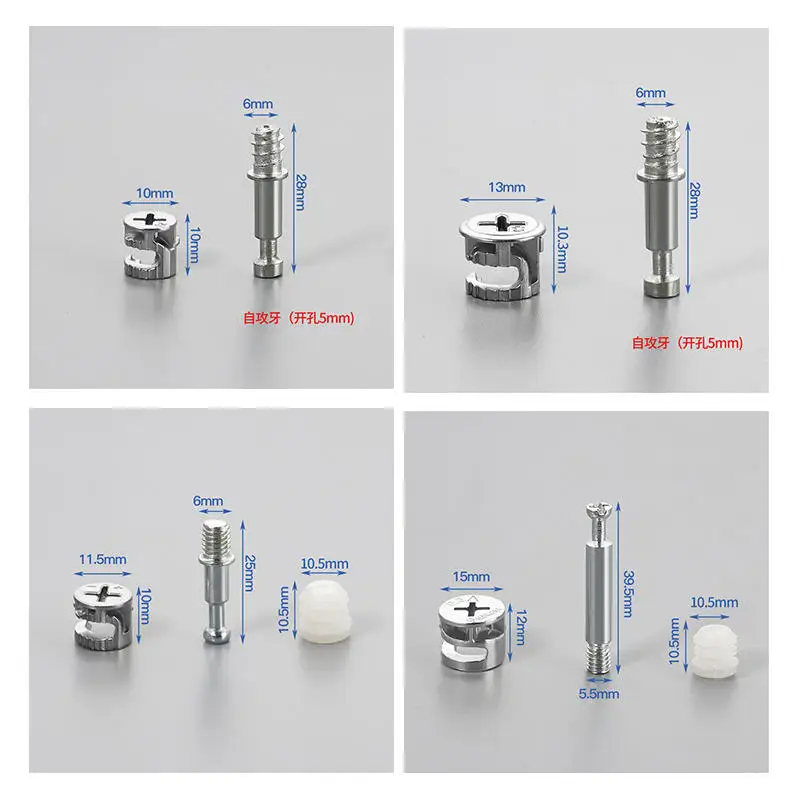 20Sets 3-in-1 Furniture Connector Kit Screws Eccentric Wheel Bolt Nut Fastening System for Woodworking Projects