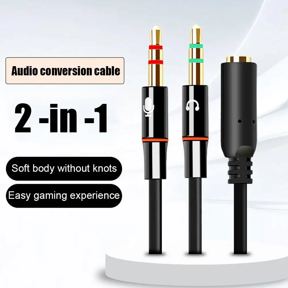 Kopfhörer Mikrofon Audio Konverter Splitter für Computer 3,5mm Buchse zu 2 Dual 3,5mm Stecker Kopfhörer Mikrofon Audio y Splitter