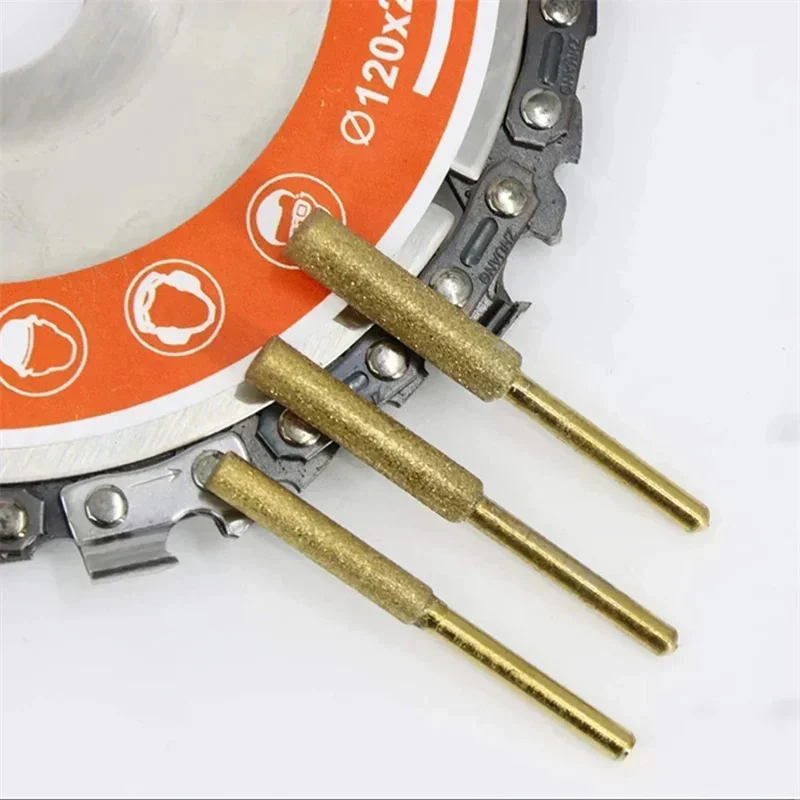 20Pcs Diamond Coated Burr Chainsaw Sharpener Burr Carving Grinding Head Rotating File 4.0/4.8/5.5mm Abrasive Sharpening Tool Set
