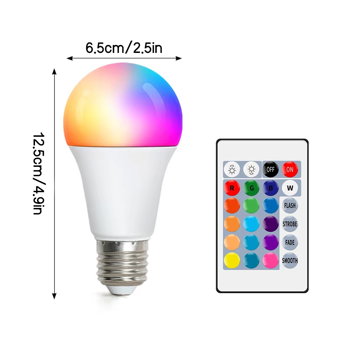 16 Color Rgbw Colorful Infrared Remote Control Bulb 24 Key Remote Control Spotlight Color Changing Party Atmosphere Light