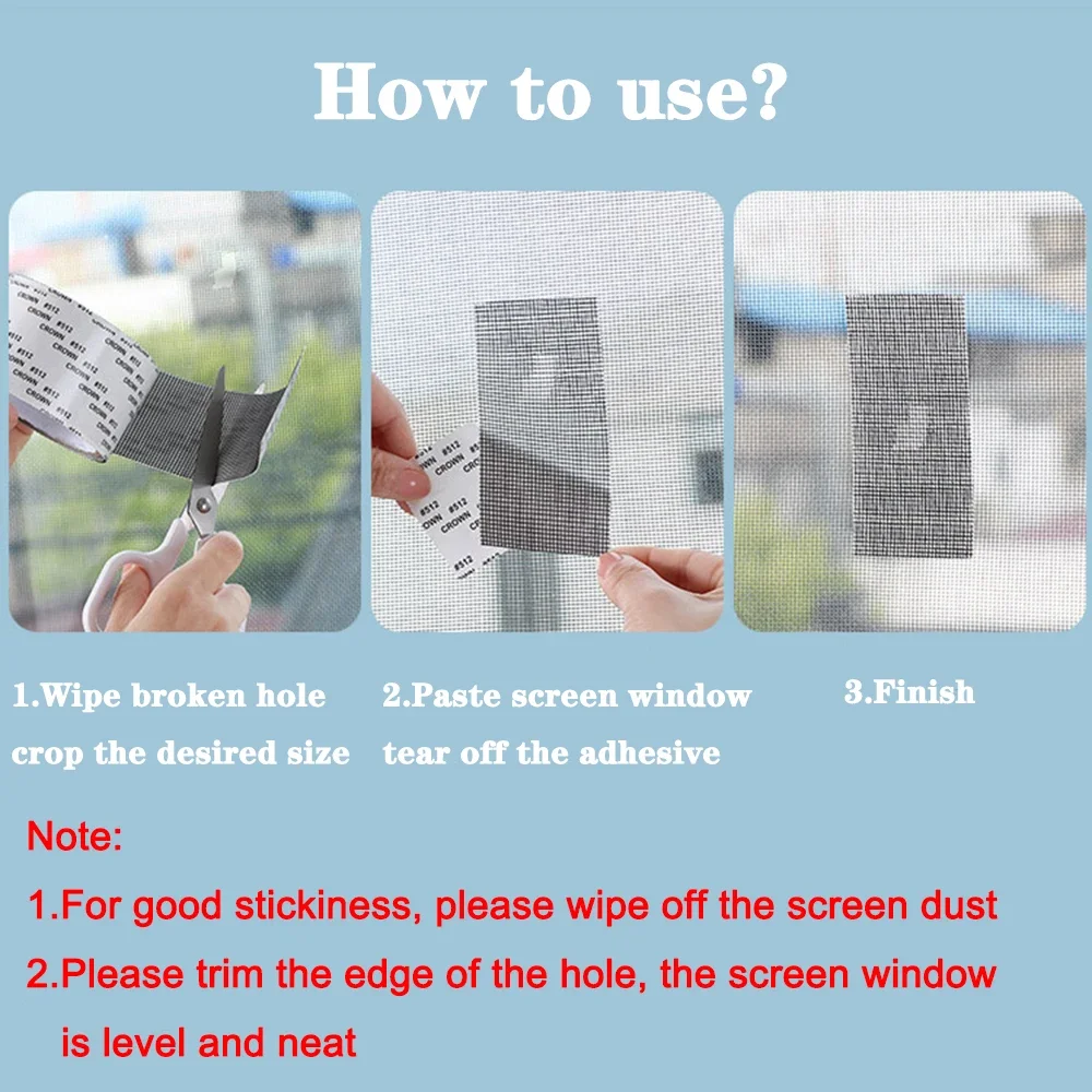 1/2pcs Easy-to-Apply Waterproof Window Screen Repair Tape Keep Mosquitoes Out with Our Anti-Insect Self-Adhesive Mesh Patch