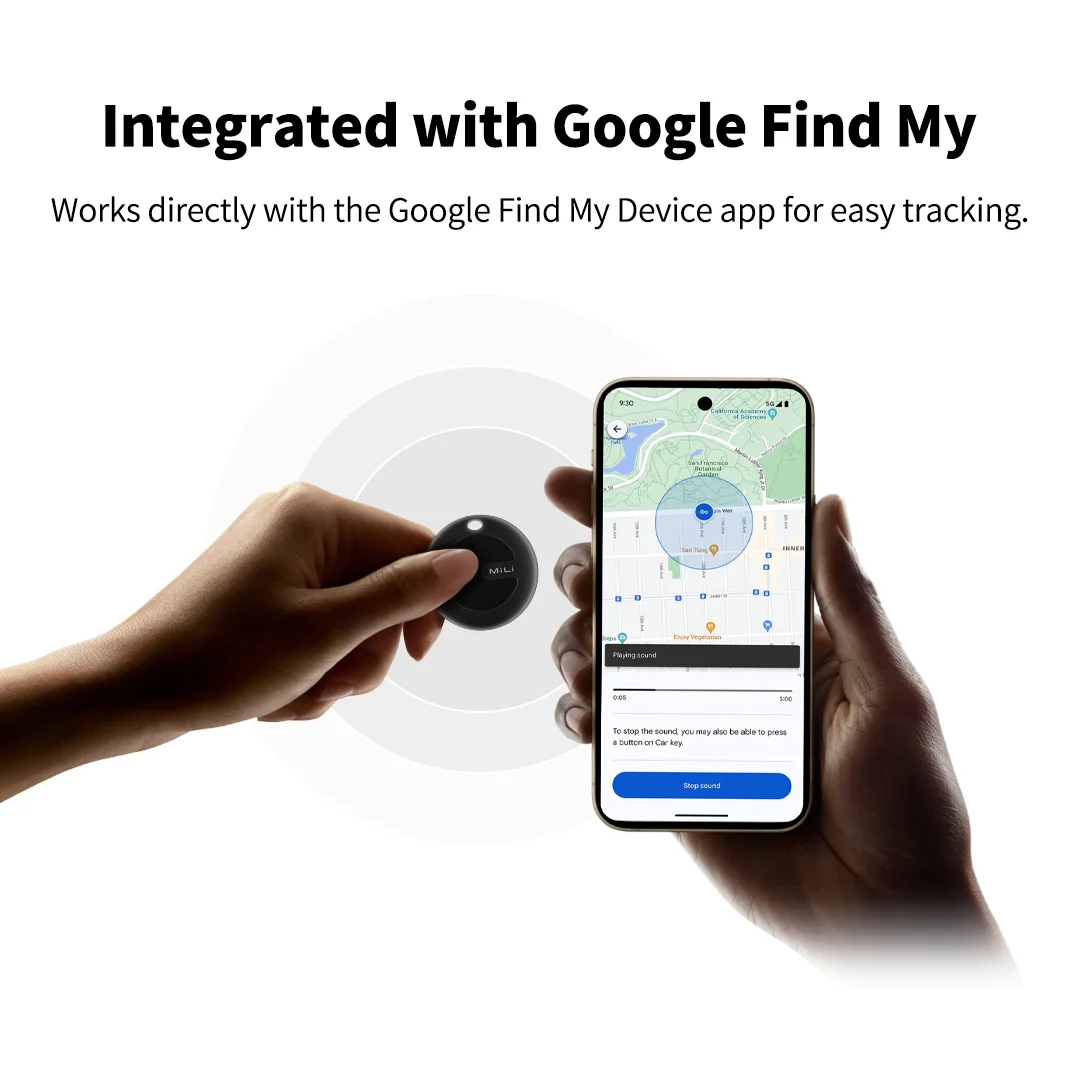 Para Android MiLi MiTag Go Rastreador de compatibilidad Bluetooth Buscador de artículos Funciona con Google Find My Device