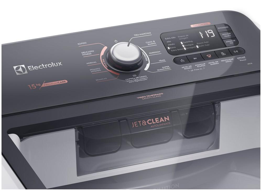 Lavadora de Roupas Electrolux 15kg Cesto Inox 11 Programas de Lavagem Branco Premium Care LEC15 - 220V