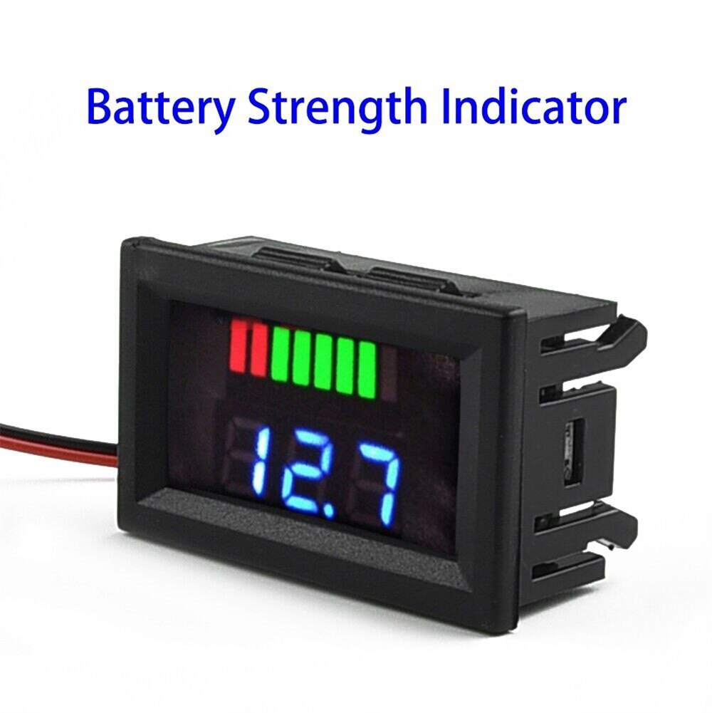 Indicador de nivel de carga de batería de coche 12V 24V 36V 48V 60V, medidor de capacidad de batería de litio