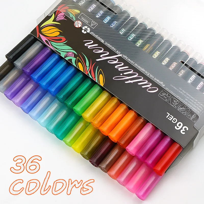 8/12/24/36/48 colors Double-line Outline pen contour pen Dream flash pen Metal color marker DIY handbook fluorescent marker