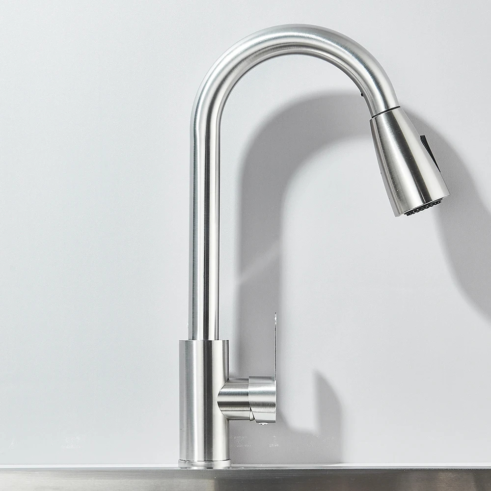 Grifos de fregadero de cocina, grifo de agua extraíble de acero inoxidable para fregadero de cocina, kousen