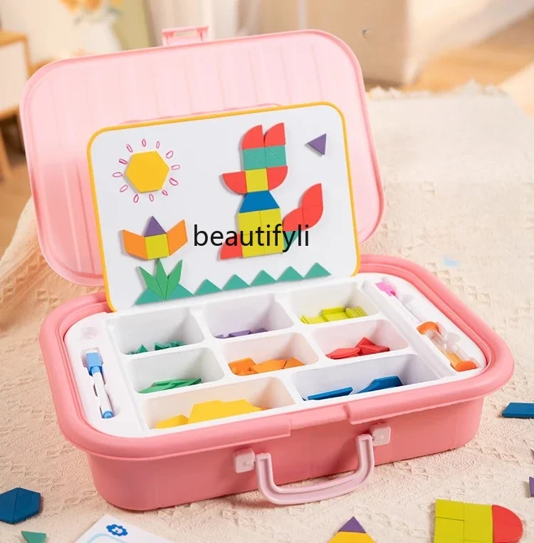 小学生のための磁気タングラムパズル、3〜6歳の子供のための教育玩具、幼稚園