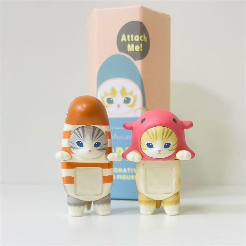 Mofusand-子供向けのミニアニメ猫サメフィギュア、エンジェルヒッパーブラインドボックス、ファン向けの高品質ブラインドボックス、クリスマスと誕生日のギフト、2024