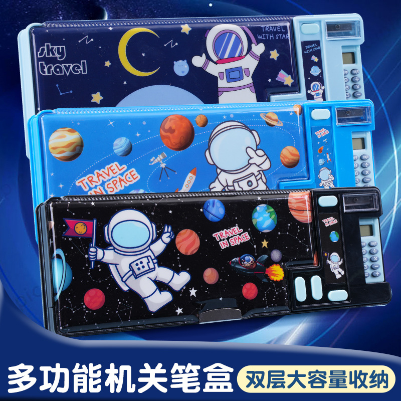 Creative Multifunctional คอมพิวเตอร์ดินสอกรณีโรงเรียนประถมศึกษาเครื่องเขียนนักเรียนกล่องขนาดใหญ่ความจุ Double-Layer Double เปิด