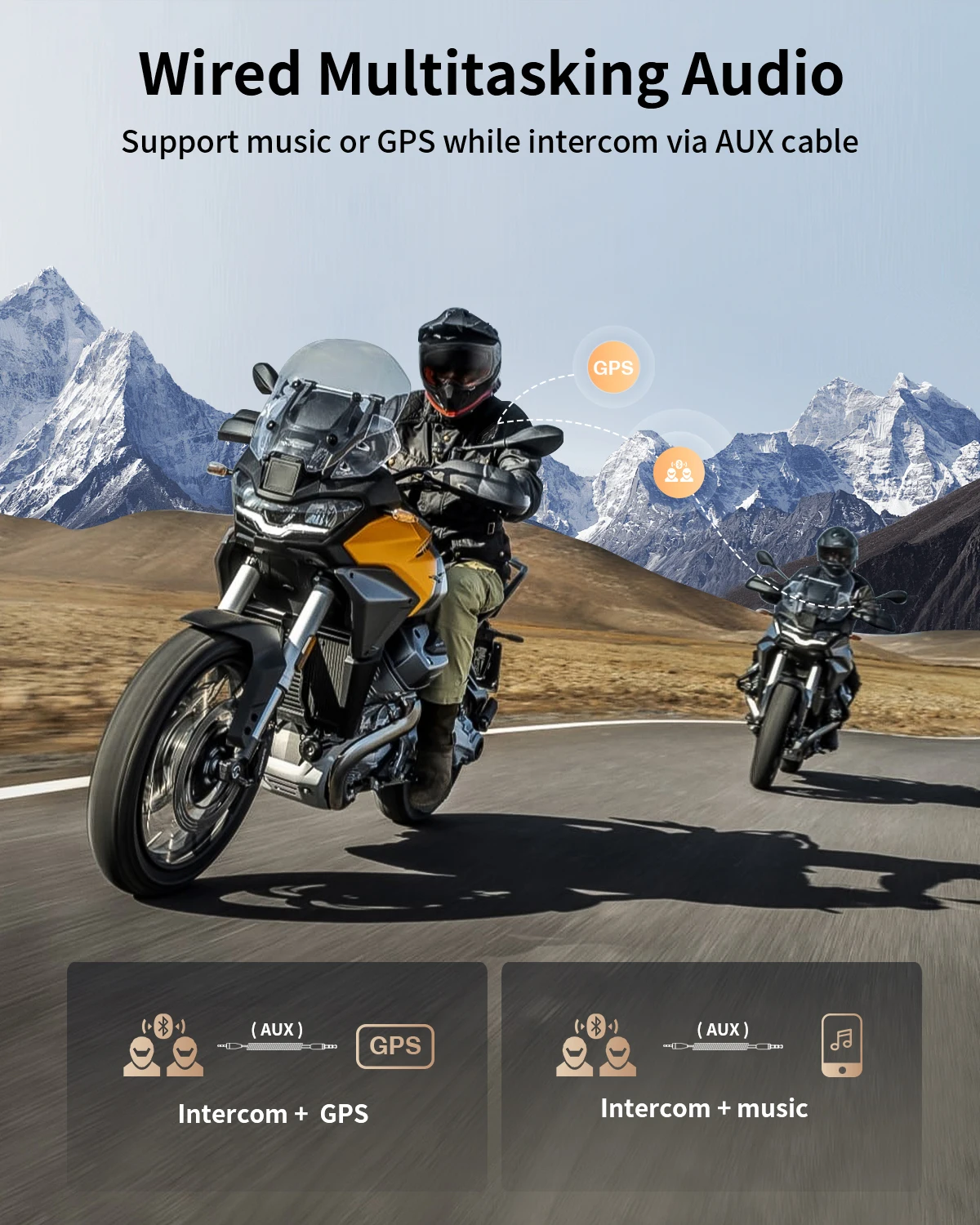 Fodsports-オートバイ用Bluetoothヘッドセットfx8 air,ヘルメット用通信デバイス,4人のモーターサイクリスト用のBluetoothヘッドセット,FMラジオ,音楽を共有,2個