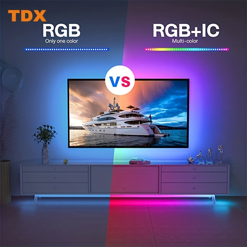RGB 5050 LED Strip Light Remote App Control ทีวี Led Backlight ริบบิ้นแบบยืดหยุ่นเทป USB 5V Led Light สําหรับ PC Gaming Room ตกแต่ง
