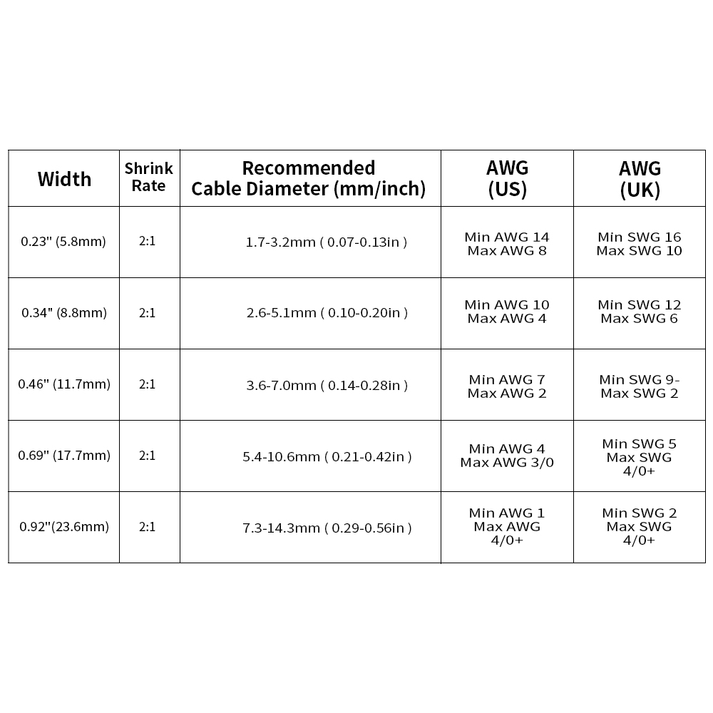 NineLeaf-Cinta de Tubo termorretráctil, 6/9/12/18/24mm, Compatible con Brother HSE-211, 24, 221, 231, 621, para impresora p-touch