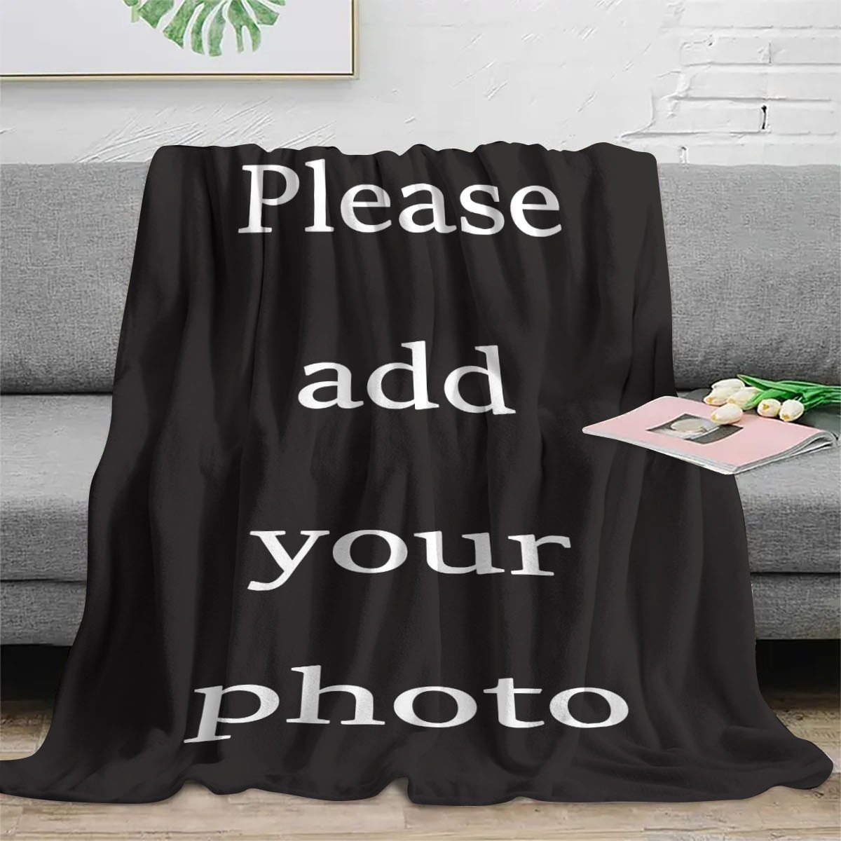 Custom Digital Flannel Fleece Blanket, suitable for family beds, sofas, offices, outdoor camping, Customized Blanket with Images