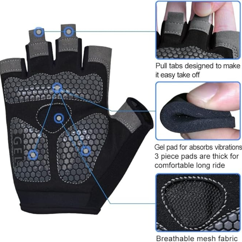 Half-finger Fitness Gloves Unisex Silicone Non-slip Sports Glove Outdoor Cycling Gloves Fitness Training Camping Equipment