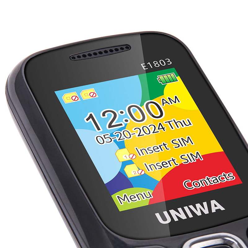 Low Price UNIWA E1803 2G GSM Feature Phone 1.77" Dual SIM Senior Elder Cellphone Push-button Wireless Radio Flashlight Telephone