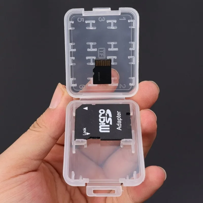 8in1 Sim Card Storage Box Plastic Transparent Memory Card Organizer Case Holder for SD SDHC TF Office Travel Portable Cards Box