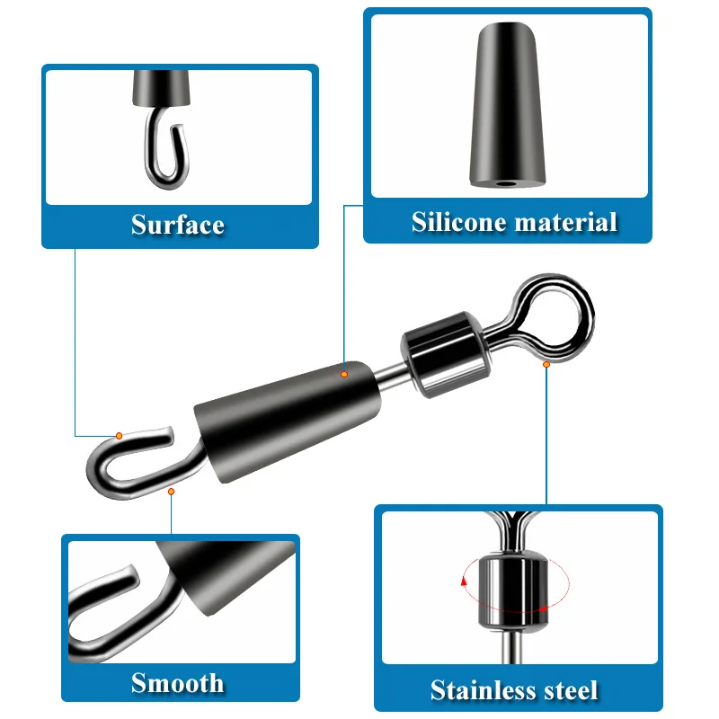 30/50PCSFishing แบริ่งหมุนลูกปืนหมุนแหวนแข็งตกปลา Connector เรือ Quick Fast Link Connector