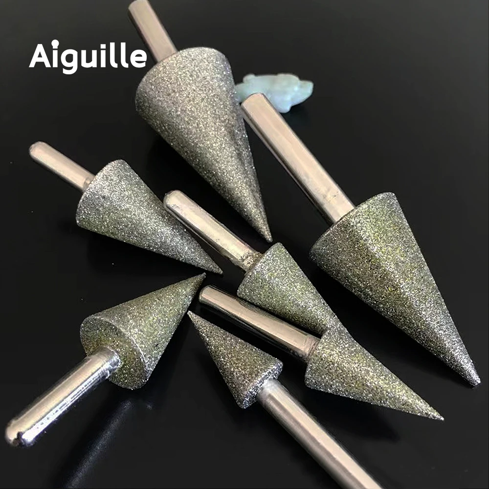 30 grados 80 #   Punto de molienda de diamante Puntos de trabajo de piedra Punta de pelado de rebabas de pulido de diamante para trabajo de metal de piedra