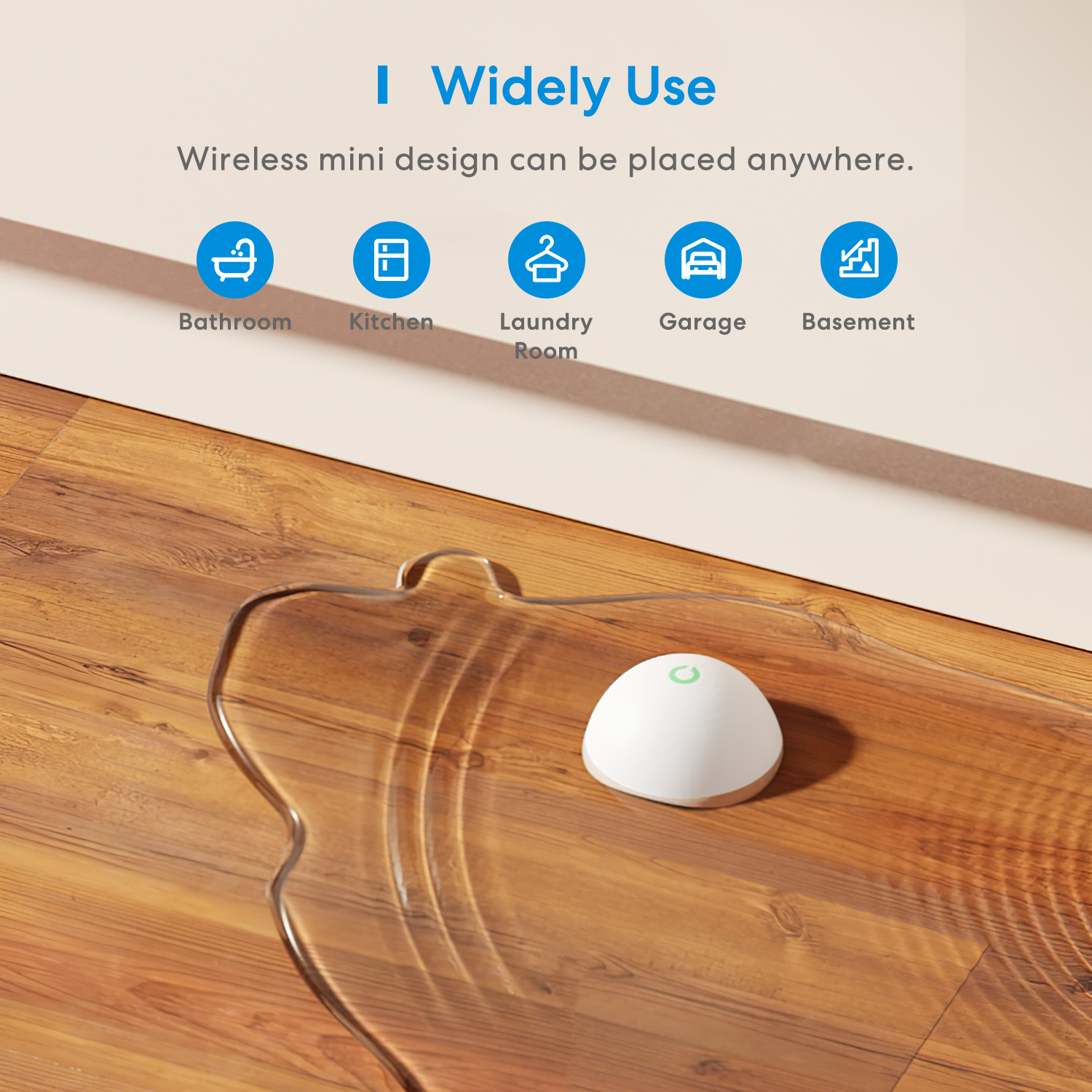 Meross HomeKit WiFi Smart Wasserlecksensor Drahtloser Detektor Wasserleckalarm Sicherheit Funktioniert mit Alexa SmartThings