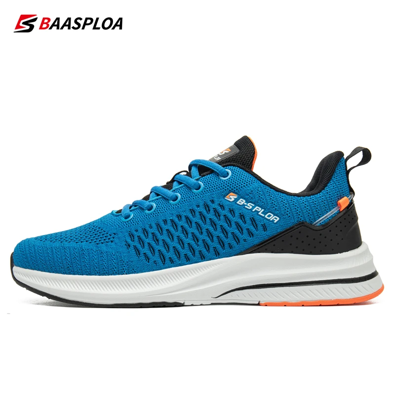 Baasploa Scarpe da corsa da uomo Scarpe da passeggio traspiranti in mesh leggero di nuova moda Scarpe sportive stringate casual da esterno maschile