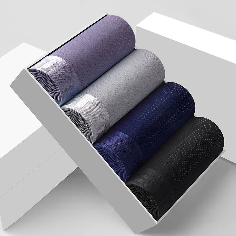 Calzoncillos para hombre, calzoncillos para hombre, pantalones cortos, Boxers, ropa interior antideslizante para hombre, Calzoncillos con agujero de bambú, bolsa convexa en U, talla grande 6XL