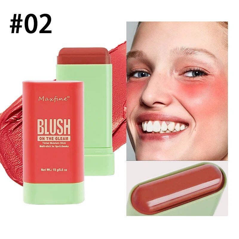 Long Lasting Matte Blush Stick, altamente pigmentado, suave, não desbotamento, presentes leves