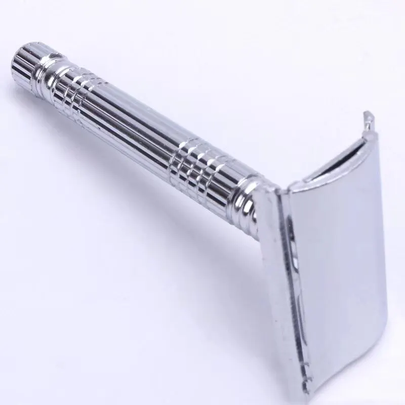 Manual Shaver For Men Hand Razor Holder Metal Shaver Box with Blade Double Layer Blade No Skin Damage Enclosed Cutter Head