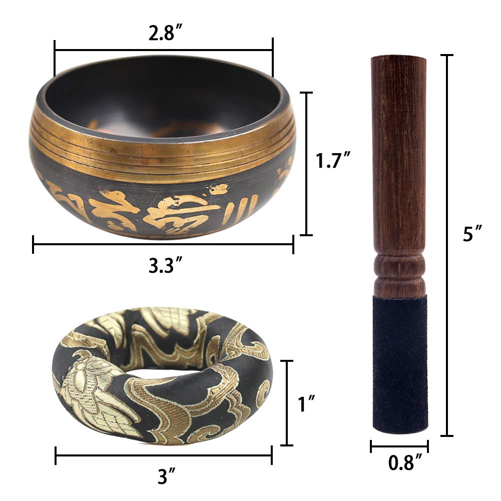 Tibetano Singing Bowl Set Lotus Presente Único Útil para Meditação Yoga Relaxamento Chakra Cura Oração e Mindfulness