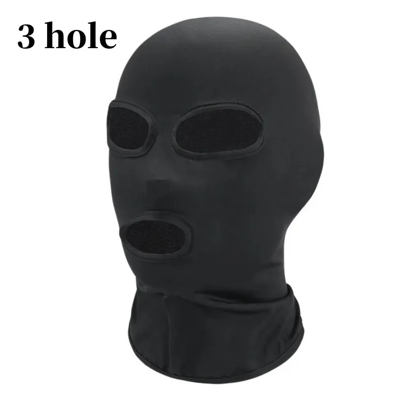 블랙 풀 페이스 구멍 없음 커버 모자 여성 남성 육군 전술 Cs Balaclava 모자 태양 Uv 보호 자전거 오토바이 멀티 홀 스키 마스크