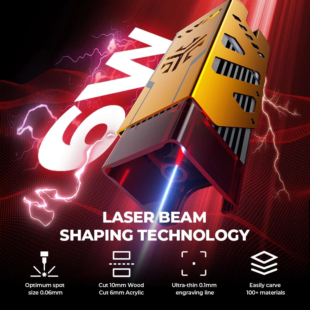 Grawerka laserowa ACMER P1 S Pro 6W z kontrolą offline przez WiFi, laser DIY z niebieskim światłem, narzędzia do obróbki drewna, diodowa maszyna CNC