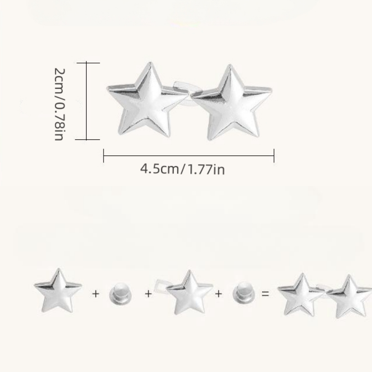 Clips à boutons en jean réglables étoiles – Sertenseur de taille pour pantalons/jupes, ajustement universel et réglage rapide de la taille (1 paire)