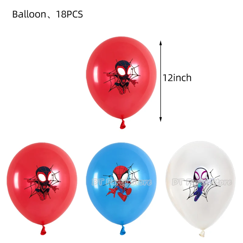 Mới SpiderMan Sinh Nhật Chủ Đề Cho Tiệc Của Marvel Spidey Và Tuyệt Vời Bạn Bè Viền Nhôm Bóng Dùng Một Lần Bộ Đồ Ăn