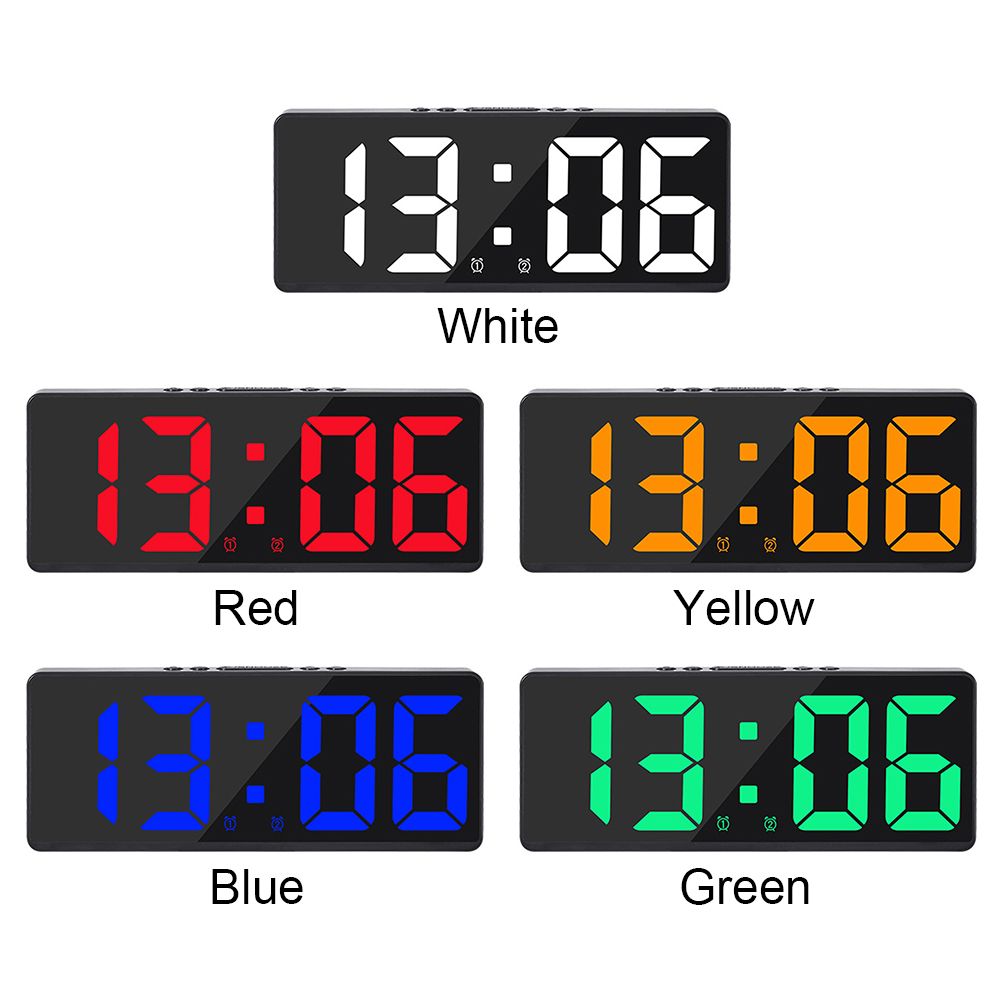 LED Digital relógio eletrônico com luz de fundo, Alarme de grande número, Calendário de temperatura, Decoração para casa