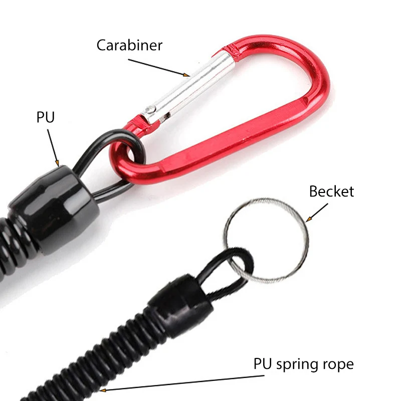 Tattico retrattile primavera corda elastica attrezzatura di sicurezza strumento escursionismo campeggio anti-smarrimento portachiavi telefono cordini da pesca all'aperto