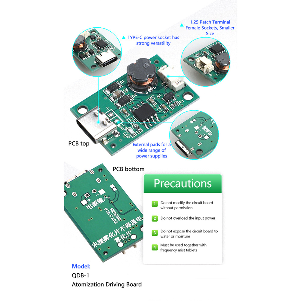 Módulo umidificador kit diy pulverizador usb núcleo de algodão escudo com interface tipo c stm32 placa driver umidificador acessórios