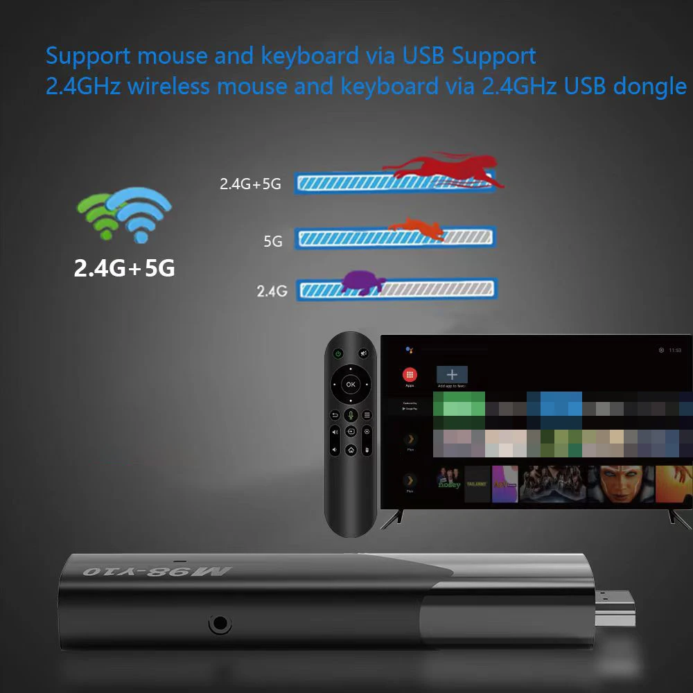 M98 Y10 สมาร์ททีวี Stick ALLWINNER H618 2.4G 5G Android 13 ATV Dual WiFi BT 5.0 HDR10 6K Media Player TV Stick