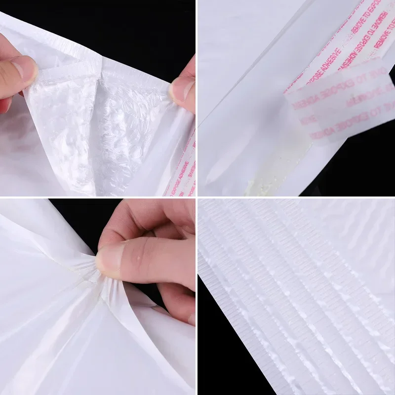 ขายส่ง10-50Pcs Bubble ซองสีขาวโฟมการจัดส่งกระเป๋า Poly Bubble Mailers Pad Self Seal ถุงบรรจุ11ซม.15ซม.23ซม.