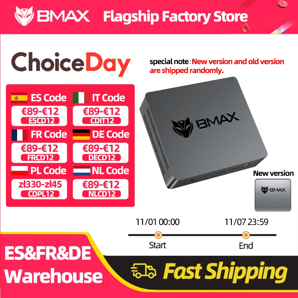 Bmax B3 Mini PC Windows 11 Intel N5095 8Gb Ram Ddr4 256Gb Ssd Intel Uhd Grafica 1000Mbps Ethernet