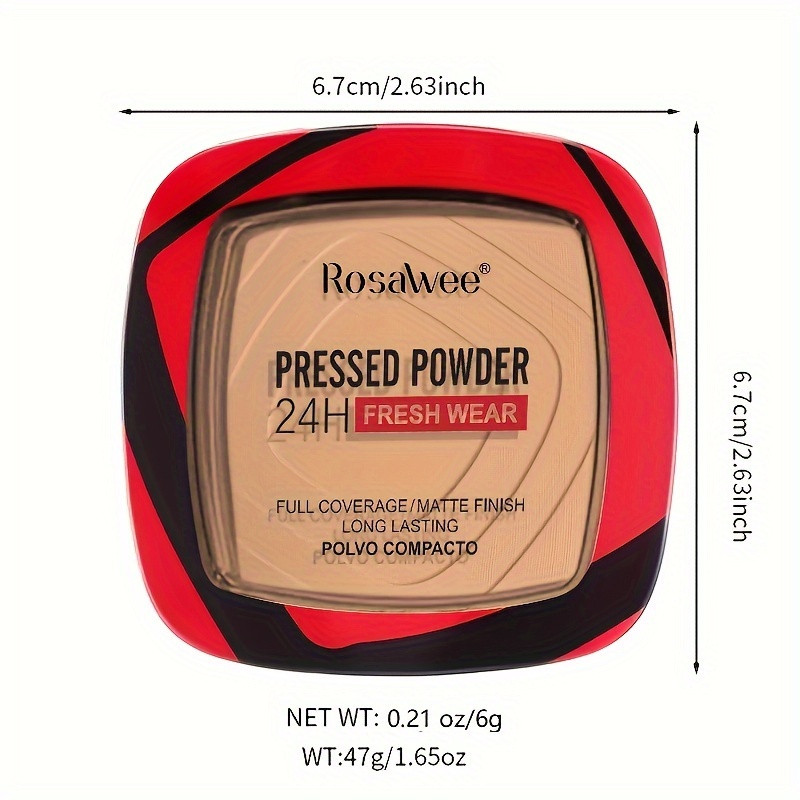 Matte geperste poederfoundation met volledige dekking en bladerdeegapplicator, 24 uur frisse slijtage Matte gewichtloze afwerkingspoedermake-up