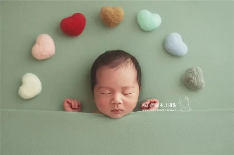 Sơ Sinh Đạo Cụ Chụp Ảnh Trái Tim Len Tự Làm Đạo Cụ Chụp Ảnh Phụ Kiện Chụp Ảnh Bé Phòng Thu Cảm Thấy Trái Tim 5 Cái/bộ